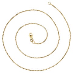 Italian 14k Yellow Gold 24" Long Serpentine Squared Snake Link Chain Necklace