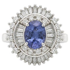 Platinum 2.39ctw GIA No Heat Ceylon Color Change Sapphire & Diamond Ring