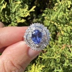 Platinum 2.39ctw GIA No Heat Ceylon Color Change Sapphire & Diamond Ring