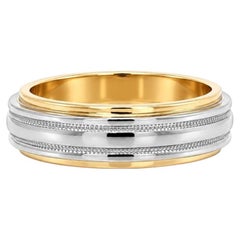 Vintage Tiffany & Co. 18k Yellow Gold & Platinum Milgrain Band Ring sz 5.5