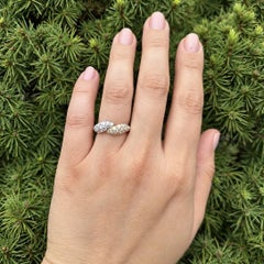 Platinum & 18k Yellow Gold Top Quality 1.28ctw E VS Pave Diamond Bypass Ring