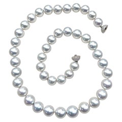 GIA AA 14,90–18,36 mm Südseeperle, 29" lange Halskette mit goldenem Diamantverschluss