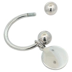 Thistle & Bee Sterling Silver Barbell Screw End Keychain w/ Disc Charm