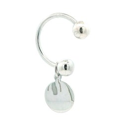 Thistle & Bee Sterling Silver Barbell Screw End Keychain w/ Disc Charm