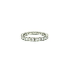 Platinum 1.30ctw Diamond Eternity Wedding Stack Low Profile Band Ring sz 6.5