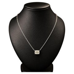 Platinum GIA 1.02ct Old Mine Cut N VS2 Diamond Solitaire Pendant Handmade Chain