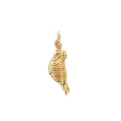 Solid 14k Yellow Gold Detailed Turtle Charm Pendant