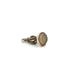 Antique Gold Filled Seal Stamp Fob Charm Pendant w/ Hardstone Bottom