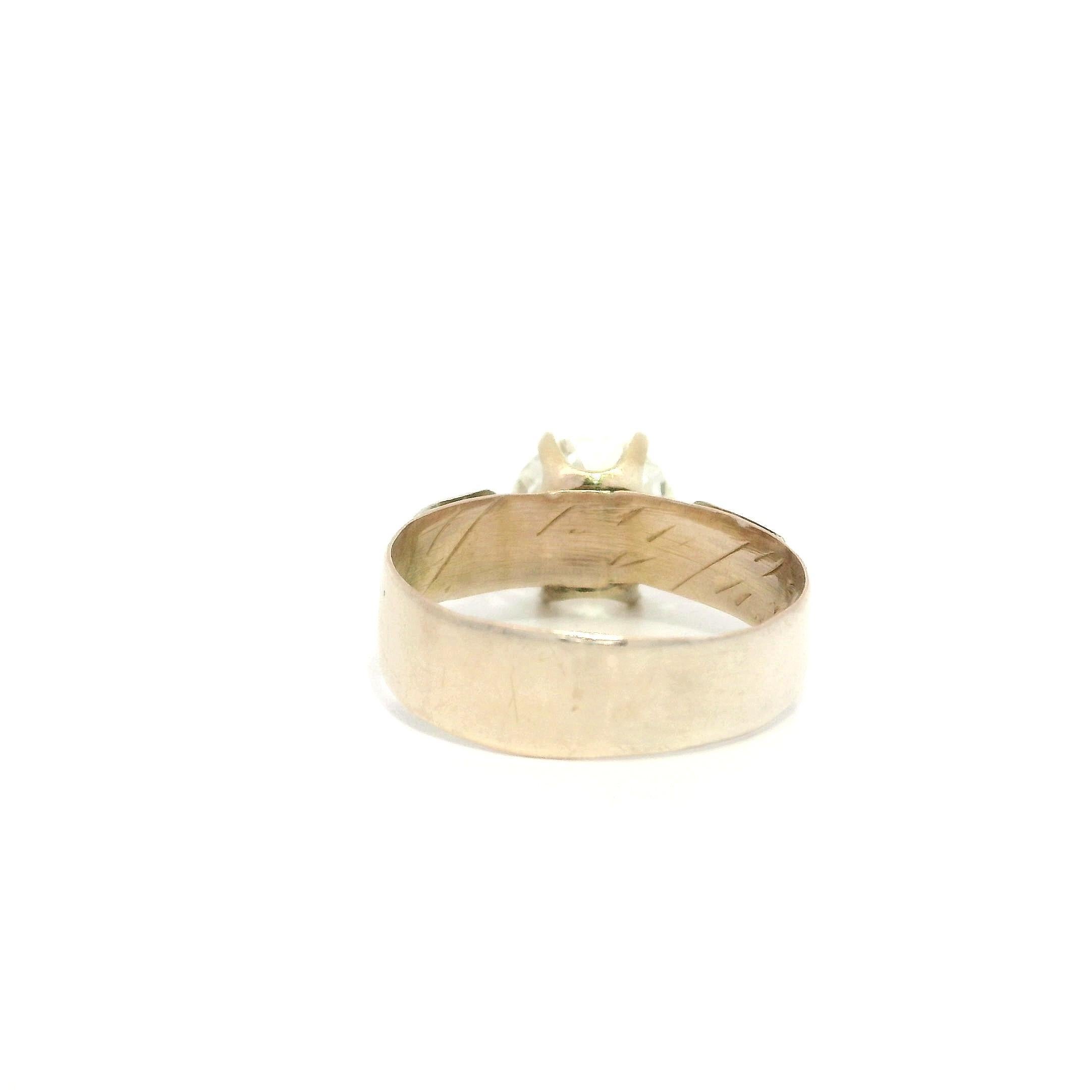 Bague de fiançailles ancienne en or victorien GIA 1,46ct diamant taille ancienne gravé à la main en vente 9
