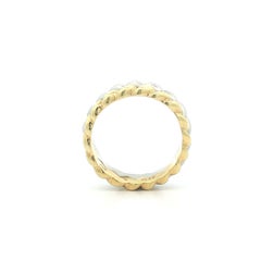Solid Platinum & 18k Yellow Gold Braided Interlocked Look Band Ring sz10