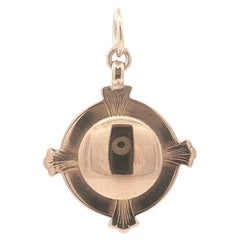 Antique Victorian Fattorini & Sons 9ct Rose Gold Compass Circular Fob Pendant