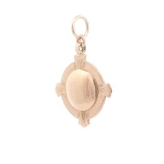 Antique Victorian Fattorini & Sons 9ct Rose Gold Compass Circular Fob Pendant