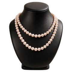 Mikimoto Classic 7-7.5mm AAA Pearl Strand Opera 32" Necklace 18k Gold Clasp