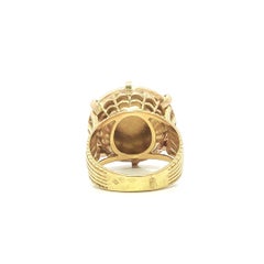 A. Augis French Handmade 18k Yellow Gold Love Qu'hier Que Demain Signet Ring