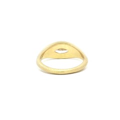 18k Gold 1.02ct GIA Marquise Bezel Diamond East West Solitaire Brushed Ring