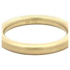 10k Yellow Gold Matte Finish Plain Rounded Tube Stack Band Ring