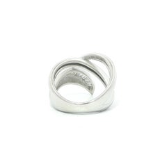 18k White Gold 0.28ctw Baguette & Round Brilliant Diamond Wrap Stack Look Ring
