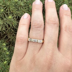 New 18k Yellow Gold GIA 1.08ctw Diamond Bar Channel Set East West Band Ring