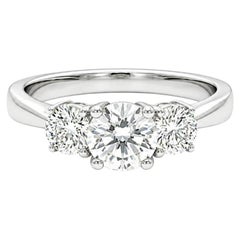 Hearts on Fire White Gold GIA 0.93ctw E VVS Ideal Diamond Classic 3 Stone Ring