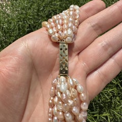 18k Gold Clasp Seed Pearls & Fresh Water Pearls 2 Multi Torsade Necklaces