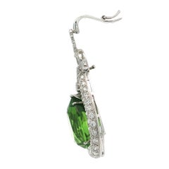White Gold 34.79ctw GIA Magnificent Pear Burma Peridot Diamond Enhancer Pendant