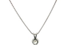 Platinum GIA 1.06ct H VS1 Round Diamond Solitaire Slide Pendant Wheat Chain