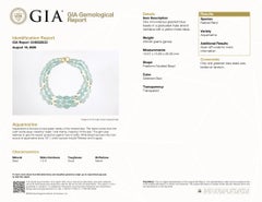 MAZ 18k Gold GIA Tumbled Faceted Bead Aquamarine Pearls 3 Strand Necklace