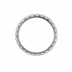 Platinum 1ctw Pave Fiery Diamond Eternity Wedding Stack Band Ring