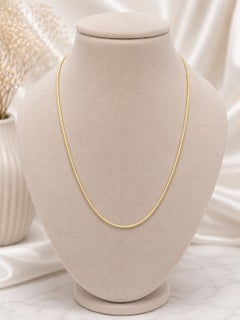 Vintage Italian 14k Yellow Gold 20" Rounded Snake Link 0.8mm Chain Necklace