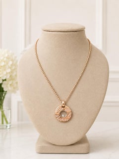 Chopard Chopardissimo 18k Rose Gold Floating Diamond Disk Pendant Necklace