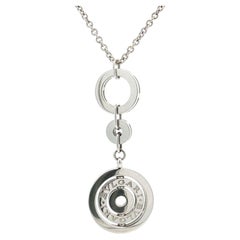 Bulgari Astrale Cerchi 18k White Gold Circular Pendant Adjustable Chain Necklace