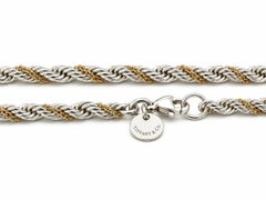 Vintage Tiffany & Co. Sterling Silver 18k Gold Twisted Rope Chain Necklace