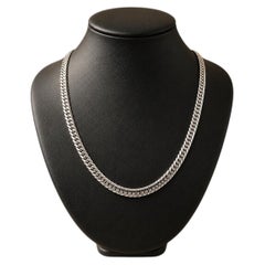 Solid Platinum 4.2mm Wide 22" Long Curb Cuban Link Chain Necklace
