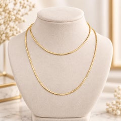 Italian 14k Yellow Gold 24" Long Serpentine Squared Snake Link Chain Necklace
