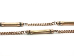 Antique Victorian Gold Filled 18" Column Cylinder w/ Curb Link Watch Chain