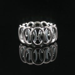 Thistle & Bee Wide Interlocking Oval Link Open Band Ring Size 11.5