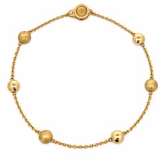 Collar de Chimento con cadena tipo cable y cuentas esféricas, en oro amarillo de 18k, pulido y cepillado