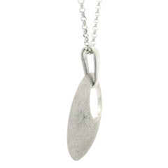 Charles Garnier Sterling Silver Textured Open Disk Slide Pendant Necklace