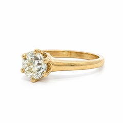 Yellow Gold GIA 1.01ct Old European Cut M/IF Diamond Solitaire Engagement Ring