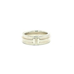 Tiffany & Co. Sterling Silver 6mm Wide T Two Wide Band Ring sz4.5