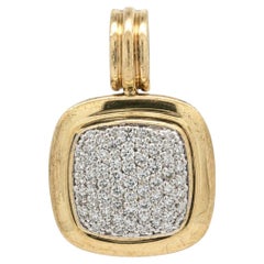 David Yurman 18k Yellow Gold .65ctw Diamond 20mm Alboin Enhancer Pendant