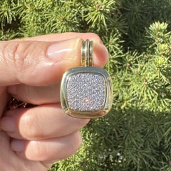 David Yurman 18k Yellow Gold .65ctw Diamond 20mm Alboin Enhancer Pendant