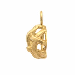 Angela Cummings 18k Yellow Gold Matte Finish Open Basket Weave Pendant Charm