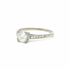 Antique Art Deco White Gold 1.01ctw GIA G VS2 Old Cut Diamond Engagement Ring