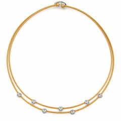 Collier « Double Unity Cable » de Paul Morelli, en or 18 carats et platine, orné de diamants