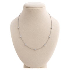 Paul Morelli Platinum Briolette Faceted Bead Diamond 7 Station Necklace Chain