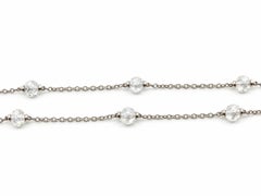 Paul Morelli Platinum Briolette Faceted Bead Diamond 7 Station Necklace Chain