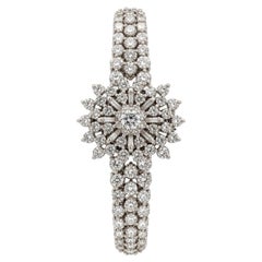 Vintage Omega Platin-Armbanduhr mit Diamanten (insgesamt 8,47 Karat) im „Hidden Snowflake“-Design