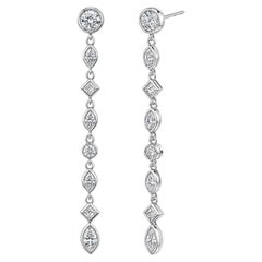 Pendientes de gota de diamante de 2,75 quilates en platino
