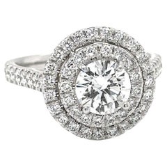 Diamond Round Engagement Ring 2.06 Carats Set in 18K White Gold